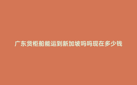 廣東貨柜船能運到新加坡嗎嗎現在多少錢
