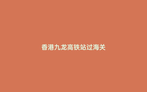 香港九龍高鐵站過海關