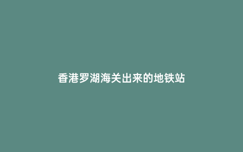 香港羅湖海關出來的地鐵站