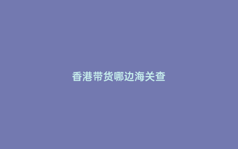 香港帶貨哪邊海關(guān)查