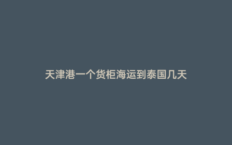 天津港一個貨柜海運到泰國幾天