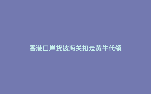 香港口岸貨被海關扣走黃牛代領