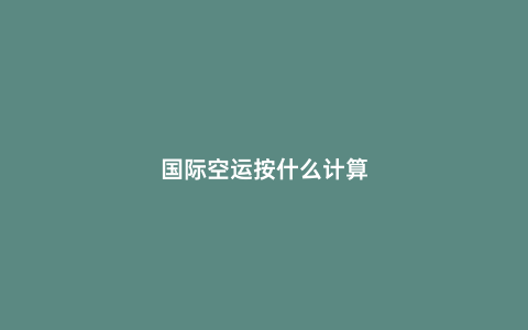 國際空運按什么計算