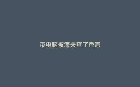 帶電腦被海關查了香港