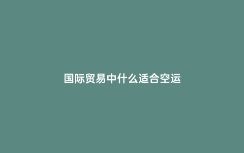國際貿(mào)易中什么適合空運(yùn)