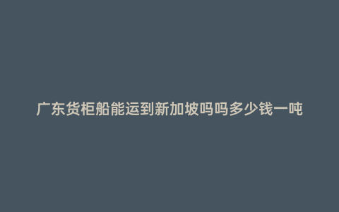 廣東貨柜船能運到新加坡嗎嗎多少錢一噸