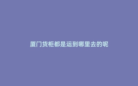 廈門(mén)貨柜都是運(yùn)到哪里去的呢