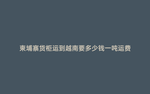 柬埔寨貨柜運到越南要多少錢一噸運費
