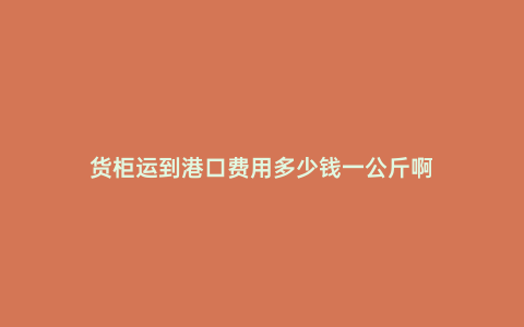 貨柜運到港口費用多少錢一公斤啊