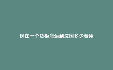 現(xiàn)在一個(gè)貨柜海運(yùn)到法國(guó)多少費(fèi)用