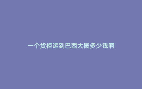 一個貨柜運到巴西大概多少錢啊