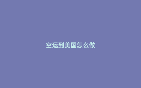 空運(yùn)到美國怎么做