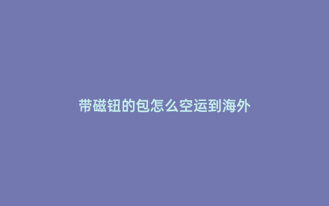 帶磁鈕的包怎么空運(yùn)到海外