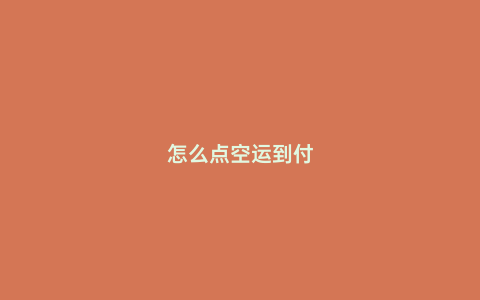 怎么點空運到付