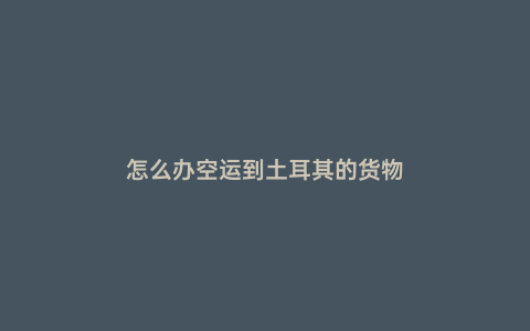 怎么辦空運到土耳其的貨物